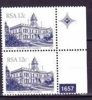 South Africa RSA - 1982 - South African Architecture - Additional Value Definitive - City Hall Port ELizabeth, Pair - Unused Stamps