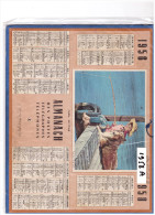 Calendrier OBERTHUR 1958 SIMPLE CARTONNAGE AVEC FEUILLETS (CAL PTT 1958A) - Grossformat : 1941-60
