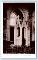 POSTCARD LUTON ST MARYS CHURCH INTERIOR THE FONT POSTED 1950 SENT TO CAERNARFON CARNARVON NORTH WALES - Andere & Zonder Classificatie