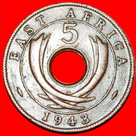 * SOUTH AFRICA: EAST AFRICA  5 CENTS 1943SA! WAR TIME (1939-1945) George VI (1936-1952) LOW START NO RESERVE! - Colonie Britannique