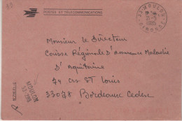 Lettre 33-Moulon 21-5 1985 Sur Envelop. Administrative En Franchise Avec Griffe "MOULON / 33-298" Attestant La Franchise - Storia Postale