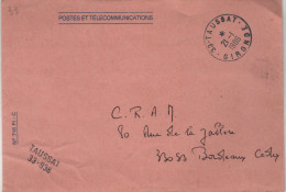 Lettre 33-Taussat 21-I 1986 Sur Pli. Administrative En Franchise Avec Griffe "TAUSSAT / 33-938" Attestant La Franchise - Covers & Documents