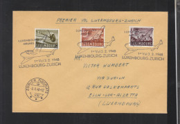 Luxemburg Erstflug Nach Zürich 1948 - Storia Postale