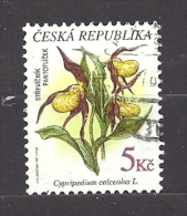 Czech Republic Tschechische Republik 1997 Gest ⊙ Mi 137 Sc 3007 Protected Flowers, Geschützte Pflanzen. Lady Slipper C.1 - Usati