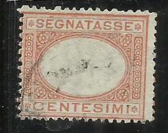 ITALIA REGNO ITALY KINGDOM 1890 - 1894 SEGNATASSE 1870 TAXES DUE TASSE VARIETA' SENZA CIFRA VARIETY CENT. 20 USATO USED - Strafport