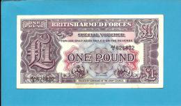 GREAT BRITAIN - 1 Pound - ND ( 1948 ) - Pick M 22.a - With METAL Security Strip - Second Series - British Armed Forces - Fuerzas Armadas Británicas & Recibos Especiales