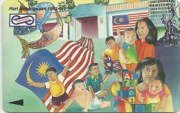 Malaysia (Uniphonekad) - Children, Hari Kebangsaan, 54MSAA, 1993, 200.000ex, Used - Malasia