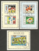 Chad 1970 Mi# 309-313 Blocks De Luxe (3) Used - World Cup Soccer Championships, Mexico City - 1970 – Mexique