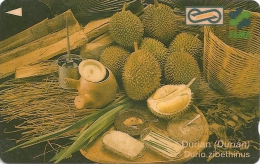 Malaysia (Uniphonekad) - Durian, Fruit Fama, 3USBA, 1995, 400.000ex, Used - Malaysia