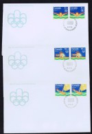 1975  Montreal Olympic Games  Water Sports  Swimming, Rowing, Sailing  Sc B4-6  Pairs On Separate FDCs - 1971-1980