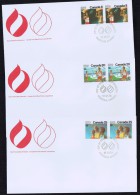 1976 Montreal Olympic Games   Olympic Ceremonies  Sc 681-3   Pairs On Separate FDCs - 1971-1980