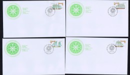 1977  Sailing Vessels  Sc 744-7 Singles On Separate FDCs - 1971-1980