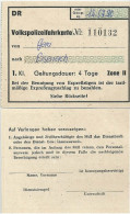 DDR - DR Volkspolizei Fahrkarte  Gera - Eisenach                1990 - Europe