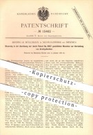 Original Patent - Kissing & Möllmann In Neuwalzwerk Bei Menden ,1880 , Herstellung Von Drahtgeflechten , Draht , Zaun !! - Menden