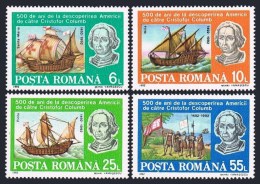 Romania 1992 Discovery Of America 500th Ann Columbus Geography MapTransport Ships Stamps MNH 3770-3773 Michel 4824-4828 - Geography