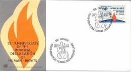 United Nations > Geneva - United Nations Office. 1973 FDC - Human Rights - Cartas & Documentos
