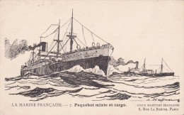 ILLUSTRATEUR HAFFNER---LA MARINE FRANCAISE---Paquebot Mixte Et Cargo---voir 2 Scans - Haffner