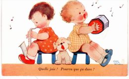 Valentine " Attwell " Postcards -"  Quelle Joie!pourvu Que ça Dure "- MUSIQUE, CHIEN-107 - Attwell, M. L.