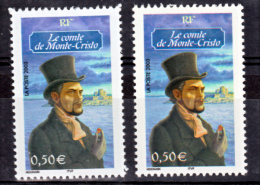 France 3592 Comte De Montecristo Variété Double Impression Visible Chiffre Et Normal Neuf ** TB MNH Sin Charnela - Ongebruikt