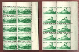 Czechoslovakia 1966 Zkouška Tisku - Dark - 2 Blocks Of 10 Dummy Stamps - Specimen Essay Proof Trial Prueba Probedruck - Essais & Réimpressions