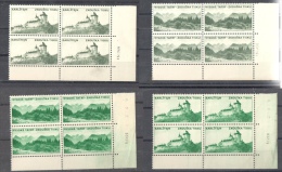 Czechoslovakia 1966 Zkouška Tisku - Light & Dark - 4 Blocks Of Dummy Stamps - Specimen Essay Proof Trial Probedru - Proofs & Reprints