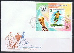 NORTH KOREA 2014 FIFA WORLD CUP BRAZIL SOUVENIR SHEET FDC - 2014 – Brasile