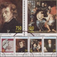 Guinée équatoriale 1999 Y&T 388/91. Annulations Pour La Presse. Montgolfier, Chopin, Delacroix, Louvre, Van Dyck, Goethe - Ecrivains