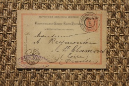Entier Postal Correspondenz Karte Pour St Chamond 20 Para Levant Autrichien Oblitération Constantinople - Levante-Marken