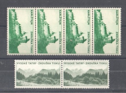 Czechoslovakia 1966 Zkouška Tisku - Light & Dark - 6 Dummy Stamps - Specimen Essay Proof Trial Probedruck Test - Proofs & Reprints