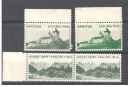 Czechoslovakia 1966 Zkouška Tisku - Light & Dark - 4 Dummy Stamps - Specimen Essay Proof Trial Probedruck Test - Proofs & Reprints