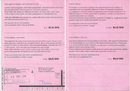 Schweiz:  Form BLS/BN  "Defekt Verkaufsgeräte"  Goppenstein - Thun               1999 - Europe