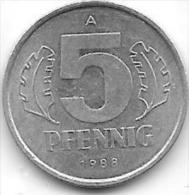 5 PFENNIG Alu RDD 1988 A CL. 24 - 5 Pfennig