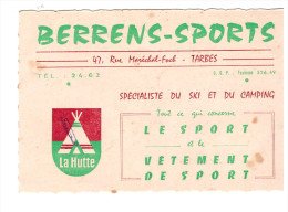 Carte Pour Le Magasin BERRENS-SPORTS (tarbes)  (PPP064) - Deportes & Turismo