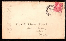 100260 WASHINGTON/FRANKLIN 2c - DUPLEX CDS SHANGHAI, CHINA/FEB 15 10 AM/U.S.POSTAL AGENCY [COVER DAMAGE - SEE REVERSE] - Cina (Shanghai)