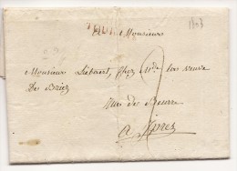 L. 1803 Marque TOURNAY En Rouge + "2" Pour Ypres - 1794-1814 (French Period)