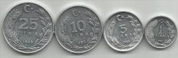 Turkey  1 - 5 - 10 - 25 Lira 1981-1985. Mini Set - Turchia