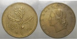 20 LIRE 1957 - GAMBO STRETTO - 20 Lire