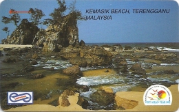Malaysia (Uniphonekad) - Kemasik Beach, Visit Asia 1992, 25MSAG, 1992, 1.300.000ex, Used - Malaysia