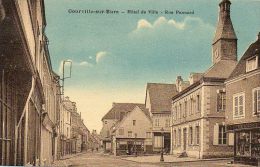 CPA- COURVILLE-sur-EURE (28) - Vue Sur L'Hôtel De Ville Et La Rue Pannard - Courville