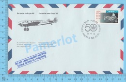 50 Eme Air Canada ( En Route  Expo 86, Service De Poste, Cover Halifax N.S. , 12-04-1986,  Aerogramme )  2 Scans - HerdenkingsOmslagen