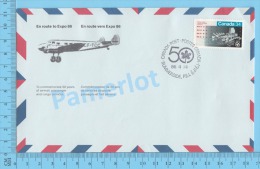 50 Eme Air Canada ( En Route  Expo 86, Service De Poste, Escale Summerside P.E.I. , 14-04-1986,  Aerogramme )  2 Scans - Commemorative Covers