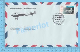 50 Eme Air Canada ( En Route  Expo 86, Service De Poste, Escale Charlottetown P.E.I., 14-04-1986,  Aerogramme )  2 Scans - Commemorativi