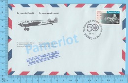 50 Eme Air Canada ( En Route  Expo 86, Service De Poste, Cover Sydney N.S., 15-04-1986,  Aerogramme )  2 Scans - Commemorative Covers