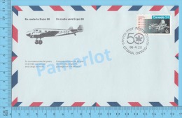 50 Eme Air Canada ( En Route  Expo 86, Service De Poste,  Escale Ottawa Ontario 20-04-1986,  Aerogramme )  2 Scans - Commemorative Covers