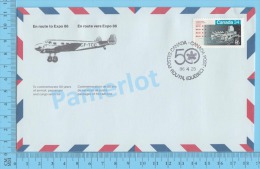 50 Eme Air Canada ( En Route  Expo 86, Service De Poste, Escale Rouyn Quebec, 25-04-1986, Aerogramme )2 Scans - Commemorativi