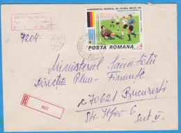 REGISTERED LETTER FOOTBALL ROMANIA - Cartas & Documentos