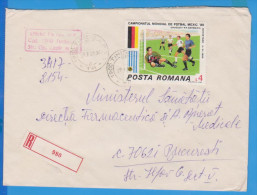 REGISTERED LETTER FOOTBALL ROMANIA - Brieven En Documenten