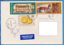 REGISTERED LETTER  ARCHITECTURE, COINS ROMANIA - Lettres & Documents