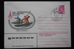 SOVIET SPORT. Rowing - Kayak. Postmark 1980 Olimpic Games - USSR Special Postal Stationary Cover - - Rowing