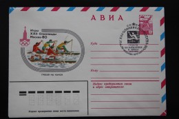 SOVIET SPORT. Rowing - Kayak. Postmark 1980 Olimpic Games - USSR Special Postal Stationary Cover - - Roeisport